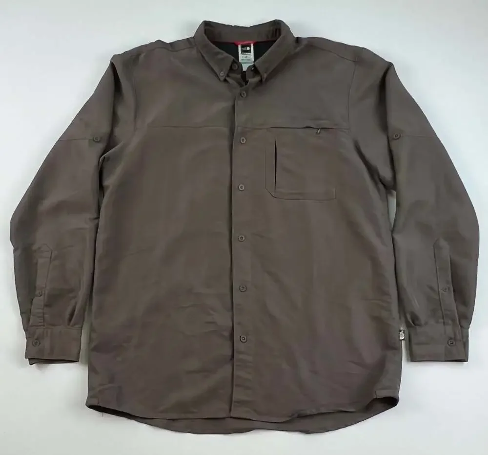 The North Face Men's Long Sleeve Button-Down Hiking Shirt with Roll-Tab Sleeves
